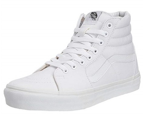 White on white on sale high top vans