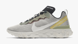 The image is a customised model of Nike React Element 55