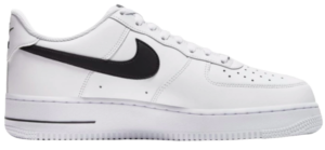 This image shows the lateral view of the Nike Air Force 1 '07 white colour way
